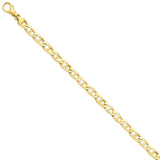 14K 6.5mm Hand-polished Fancy Link Bracelet-WBC-LK500-8.25