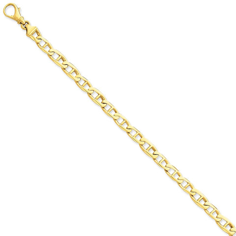 14K 6.5mm Hand-polished Fancy Link Bracelet-WBC-LK500-8.25