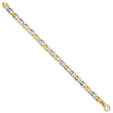 14K Two-tone 6.6mm Hand-polished Fancy Anchor Link Bracelet-WBC-LK505-7.25