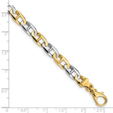 14K Two-tone 6.6mm Hand-polished Fancy Anchor Link Bracelet-WBC-LK505-7.25