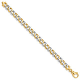 14k Two-tone 9.3mm Hand-polished Fancy Link Bracelet-WBC-LK512-8