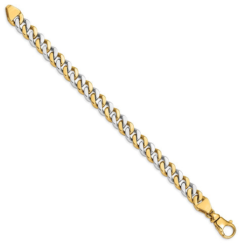 14k Two-tone 10mm Polished Fancy Link Bracelet-WBC-LK514-8.5