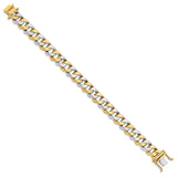 14K Two-tone 11.2mm Hand-polished Fancy Link Bracelet-WBC-LK520-8.5