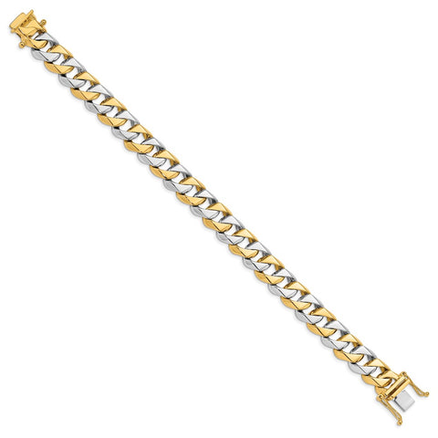 14K Two-tone 11.2mm Hand-polished Fancy Link Bracelet-WBC-LK520-8.5