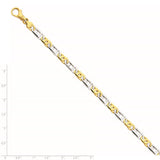 14K Two-tone 5.5mm Polished Fancy Link Bracelet-WBC-LK522-8.5