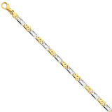 14K Two-tone 5.5mm Polished Fancy Link Bracelet-WBC-LK522-8.5