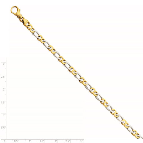 14k Two-tone 4.8mm Polished Fancy Link Bracelet-WBC-LK535-8