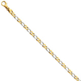 14k Two-tone 4.8mm Polished Fancy Link Bracelet-WBC-LK535-8