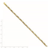 14k Two-tone 4.2mm Hand-polished Fancy Link Bracelet-WBC-LK571-7