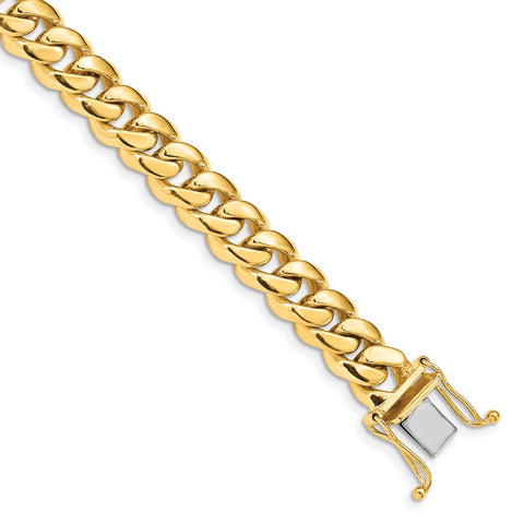 14k 8.7mm Hand-polished Miami Cuban Chain Link Bracelet-WBC-LK587-8.25