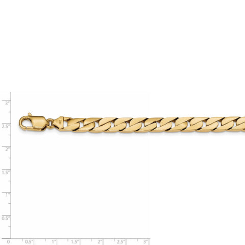 14k 8.00mm Hand-polished Long Link Half Round Curb Chain-WBC-LK589-9