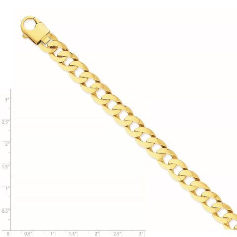 14K 11mm Polished Fancy Curb Link Bracelet-WBC-LK665-9