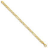 14K 5mm Hand-polished Figaro Link Bracelet-WBC-LK667-7