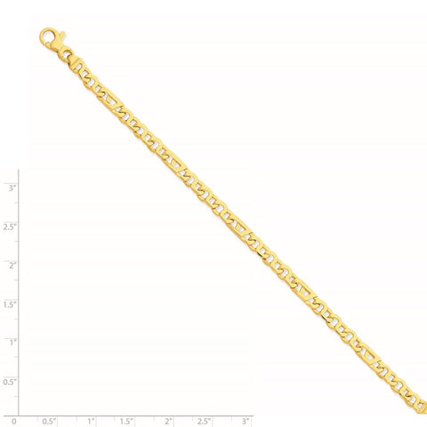 14K 4.3mm Fancy Link Bracelet-WBC-LK670-8