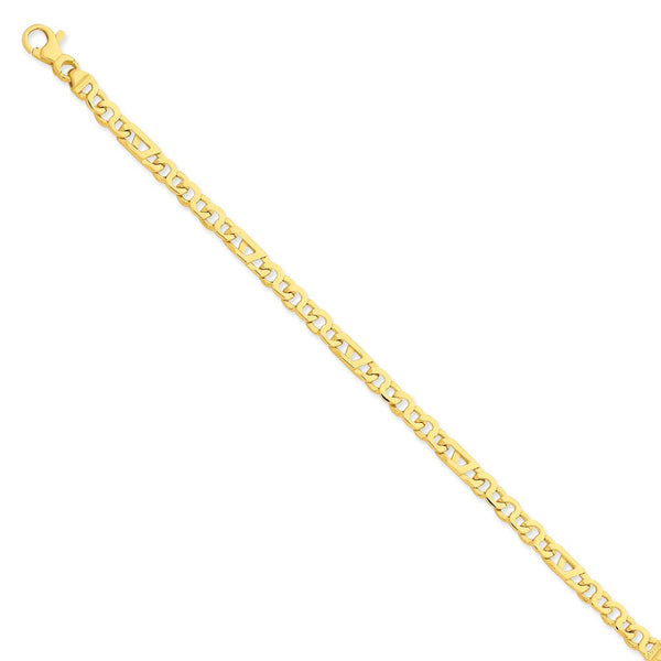 14K 4.3mm Fancy Link Bracelet-WBC-LK670-8