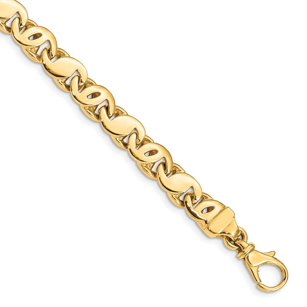 14k 7.3mm Polished Fancy S-Link Bracelet-WBC-LK675-8