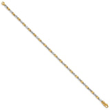 14k Two-tone 2.5mm Hand-polished Fancy Link Bracelet-WBC-LK694-8