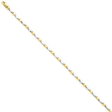 14k Two-tone 2.5mm Hand-polished Fancy Link Bracelet-WBC-LK694-7