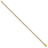 14k Two-tone 2.6mm Hand-polished Fancy Link Bracelet-WBC-LK695-7