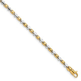 14k Two-tone 2.6mm Hand-polished Fancy Link Bracelet-WBC-LK695-7