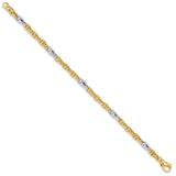 14k Two-tone 5.38mm Hand-polished Fancy Link Bracelet-WBC-LK697-8.5