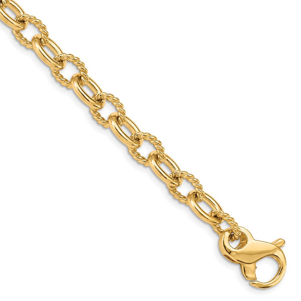 14k 7.8mm Hand-polished Fancy Link Bracelet-WBC-LK705-8.5