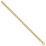 14K 6.5mm Polished Hand-polished Fancy Link Bracelet-WBC-LK706-8.5