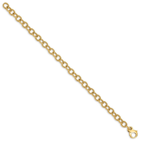 14K 6.5mm Polished Hand-polished Fancy Link Bracelet-WBC-LK706-8.5