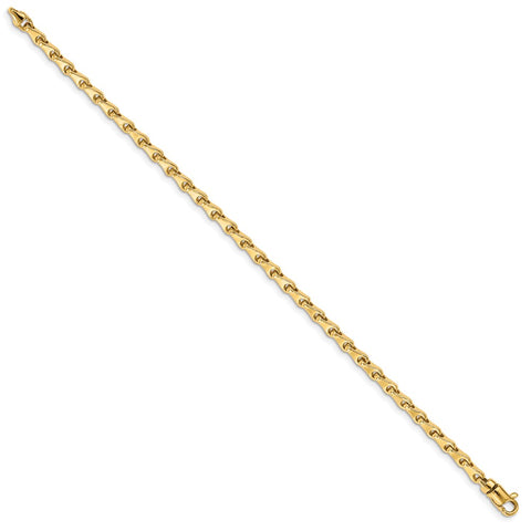 14k 3.3mm Hand-polished Fancy Link Bracelet-WBC-LK723-7