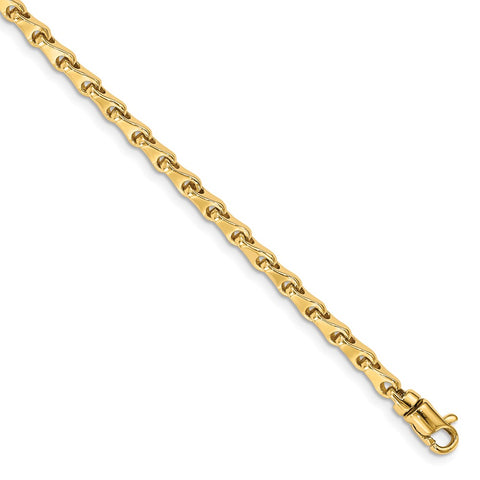 14k 3.3mm Hand-polished Fancy Link Bracelet-WBC-LK723-7