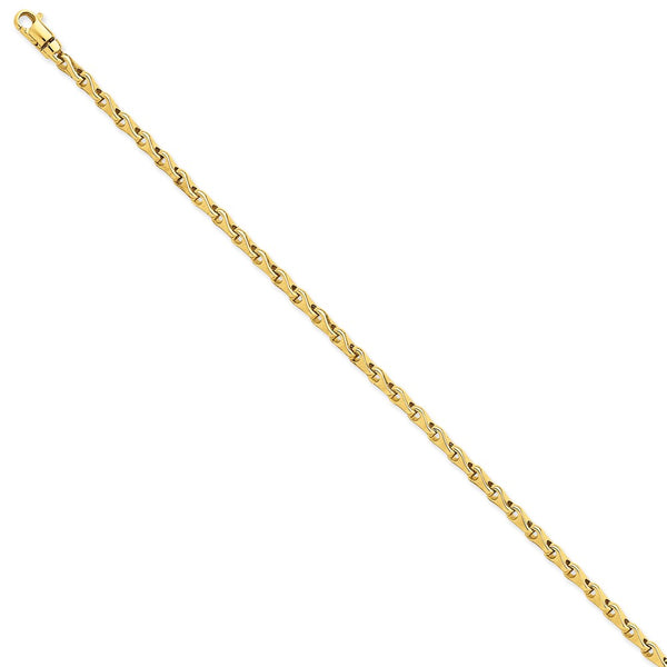 14k 3.3mm Hand-polished Fancy Link Bracelet-WBC-LK723-8.25