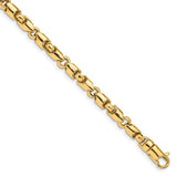 14k 4.75mm Hand-polished Fancy Link Bracelet-WBC-LK732-8