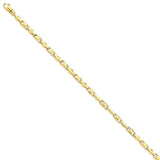 14K 4mm Hand-polished Fancy Link Bracelet-WBC-LK737-8