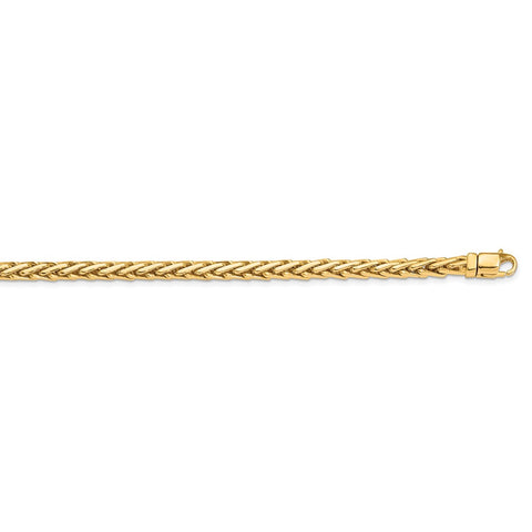 14K 4.4mm Hand-polished Flat-Edged Woven Link Bracelet-WBC-LK754-8.75