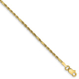 14k 1.8mm D/C Milano Rope Chain Anklet-WBC-MIL030-10