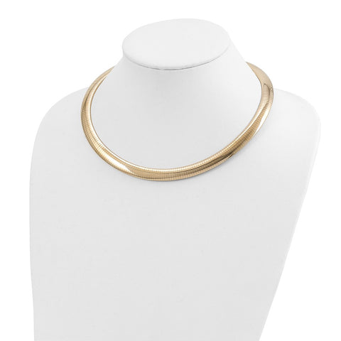 14k 10mm Domed Omega Necklace-WBC-OD10-18