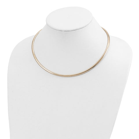 14k 4mm Domed Omega Necklace-WBC-OD4-16