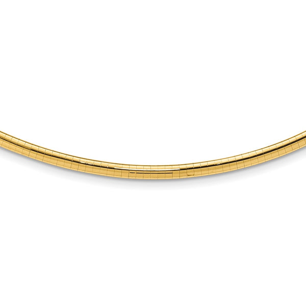 14k 4mm Domed Omega Necklace-WBC-OD4-16