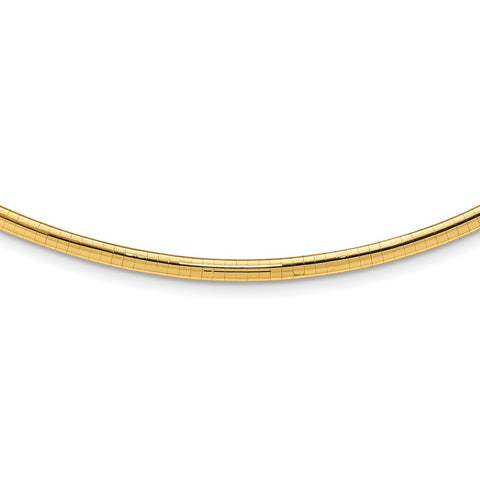 14k 4mm Domed Omega Necklace-WBC-OD4-16