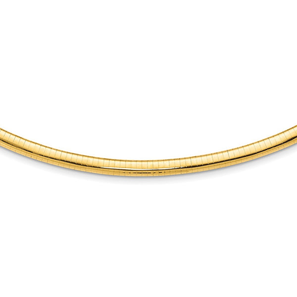 14k 6mm Domed Omega Necklace-WBC-OD6-16