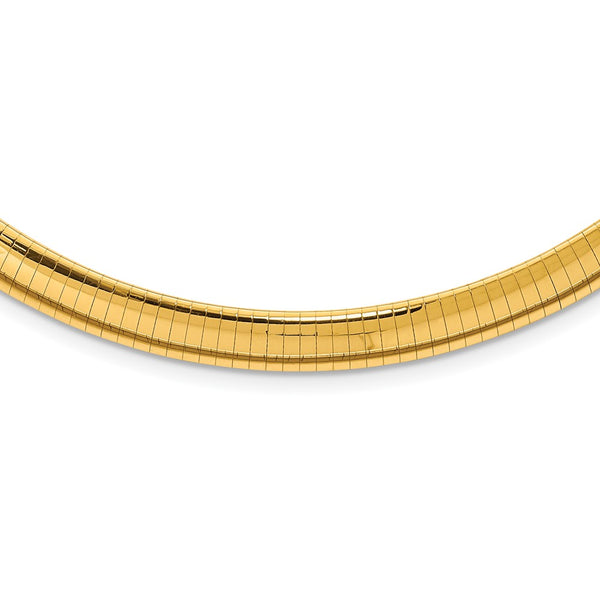 14k 8mm Domed Omega Necklace-WBC-OD8-16