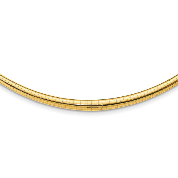 14k Polished 3/6mm Graduated Omega Necklace-WBC-ODG6-18