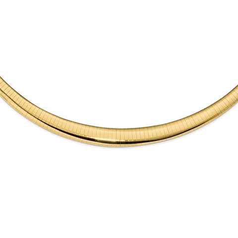 14k Polished 4/8mm Graduated Omega Necklace-WBC-ODG8-18