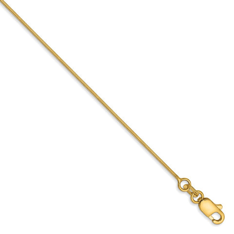 14k .8mm Octagonal Snake Chain Anklet-WBC-OSA080-9