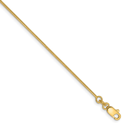 14k 1.0mm Octagonal Snake Chain Anklet-WBC-OSA100-10