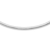 14k White Gold 6mm Domed Omega Necklace-WBC-OW6-18