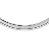 14k White Gold 8mm Domed Omega Necklace-WBC-OW8-16