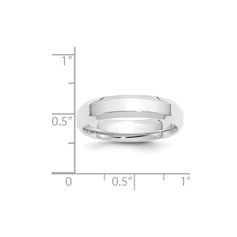 Platinum 5mm Polished Beveled Edge Size 6 Wedding Band-PBE050-6-WBC