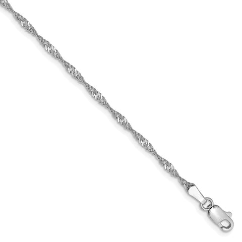 14k White Gold 1.7mm Singapore Chain Anklet-WBC-PEN124-9