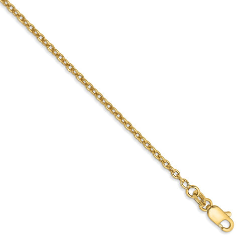 14k 1.8mm Forzantine Cable Chain Anklet-WBC-PEN138-9